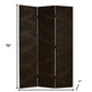 72" Black Canvas Folding Three Panel Screen Room Divider