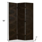 72" Black Canvas Folding Three Panel Screen Room Divider