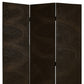 72" Black Canvas Folding Three Panel Screen Room Divider