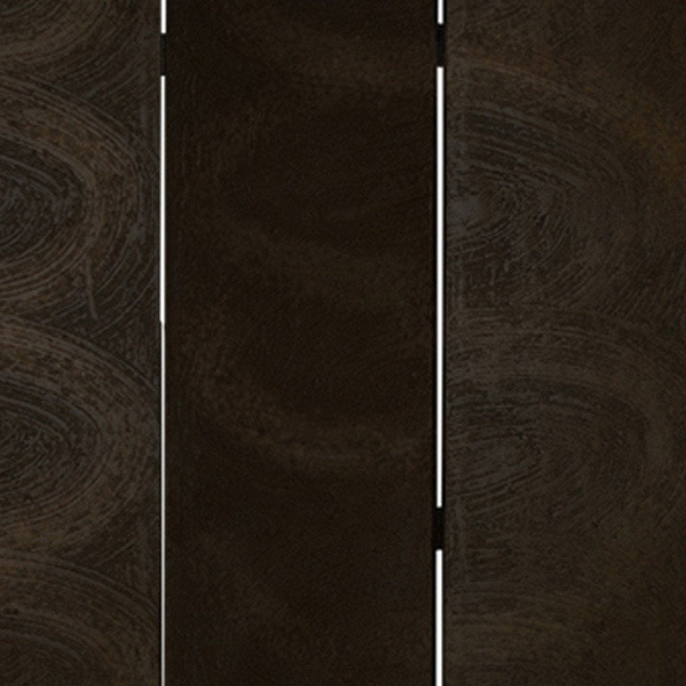 72" Black Canvas Folding Three Panel Screen Room Divider