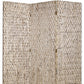 72" Silver Wood Folding Three Panel Screen Room Divider