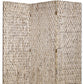 72" Silver Wood Folding Three Panel Screen Room Divider