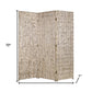 72" Silver Wood Folding Three Panel Screen Room Divider