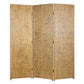 72" Silver Wood Folding Three Panel Screen Room Divider