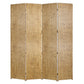 84" Silver Wood Folding Four Panel Screen Room Divider