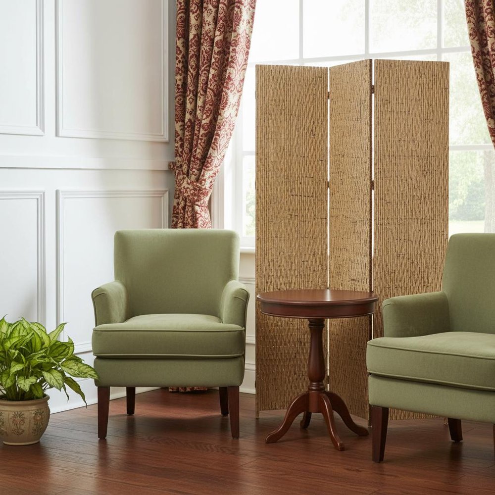 84" X 84" Silver Wood  Screen