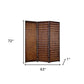 72" Brown Wood Folding Three Panel Screen Room Divider