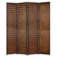 84" Brown Wood Folding Four Panel Screen Room Divider