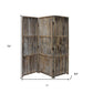 72" Brown Wood Folding Three Panel Screen Room Divider