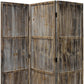 72" Brown Wood Folding Three Panel Screen Room Divider