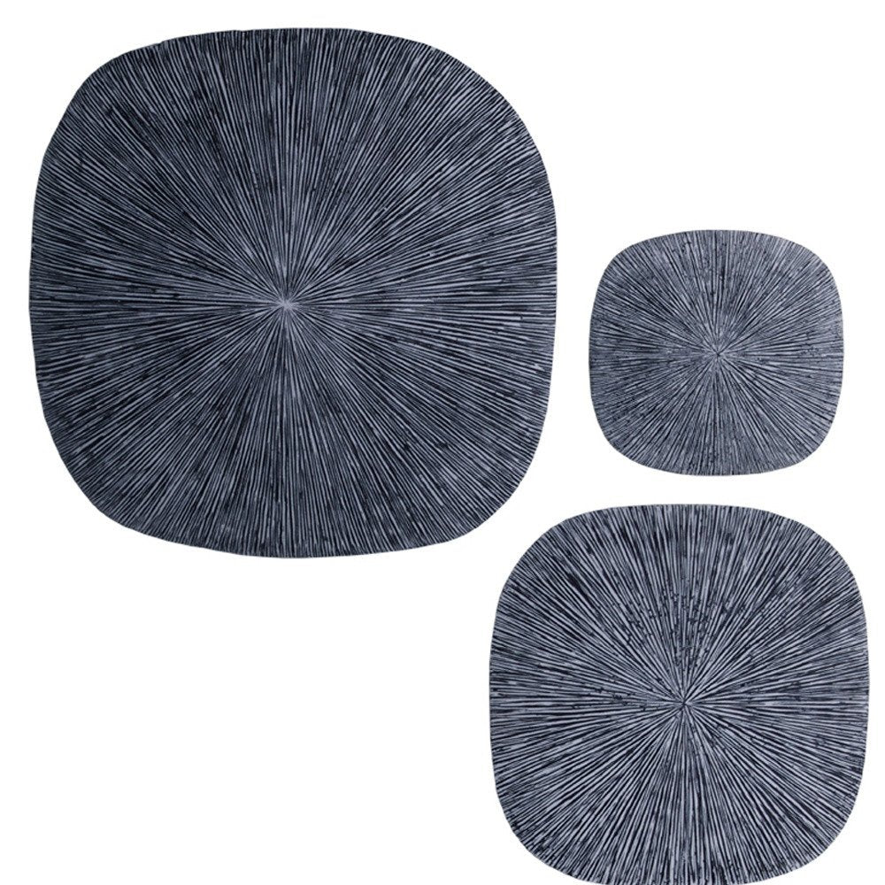 29" X 29" X 2" Gray, Sandstone, Ribbed, Square - Wall Decor