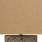 25" Distressed Brown Metal Bedside Lamp With Khaki Shade