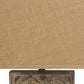 25" Distressed Brown Metal Bedside Lamp With Khaki Shade