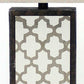 30" Distressed Bronze Metal Bedside Lamp With Beige Shade
