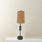 29" Bronze Bedside Lamp With Brown Shade