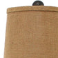 29" Bronze Bedside Lamp With Brown Shade