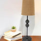 29" Bronze Bedside Lamp With Brown Shade