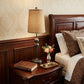 29" Bronze Bedside Lamp With Brown Shade