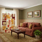 72" Orange And Yellow Canvas Folding Three Panel Screen Room Divider