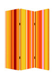 72" Orange And Yellow Canvas Folding Three Panel Screen Room Divider
