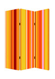 72" Orange And Yellow Canvas Folding Three Panel Screen Room Divider