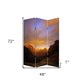 72" Brown Canvas Folding Three Panel Screen Room Divider