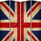 84" Blue And White Canvas Folding Four Panel Screen Room Divider