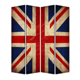 84 X 84 Multi Color Wood Canvas Union Jack  Screen