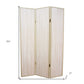 71" Beige Folding Three Panel Screen Room Divider