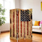 48 X 72 Multi Color Wood Canvas American Flag  Screen