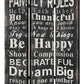 48 X 72 Multi Color Wood Canvas Family Rule  Screen