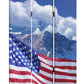 72" Red White And Blue American Flag Reversible Canvas Folding Three Panel Room Divider