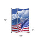 72" Red White And Blue American Flag Reversible Canvas Folding Three Panel Room Divider