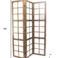 84" Brown Glass Folding Three Panel Screen Room Divider