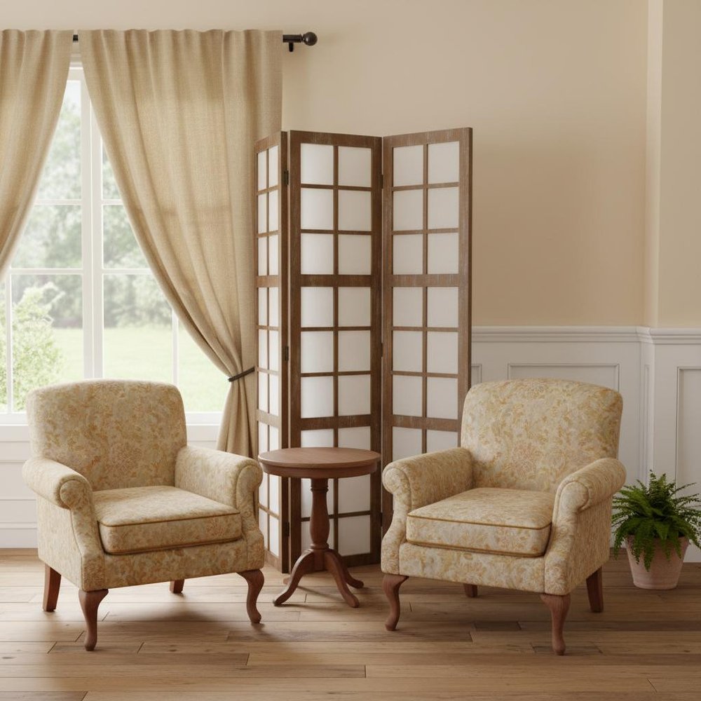 63 X 84 Brown Wood Mirror  Screen