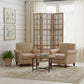 84" Brown Glass Folding Three Panel Screen Room Divider