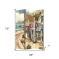 72" Beige Canvas Folding Three Panel Screen Room Divider