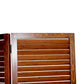 67" Brown Wood Folding Three Panel Screen Room Divider