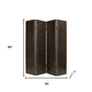 84" Brown Faux Leather Folding Four Panel Screen Room Divider