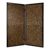 84" Brown Folding Two Panel Screen Room Divider
