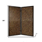 84" Brown Folding Two Panel Screen Room Divider