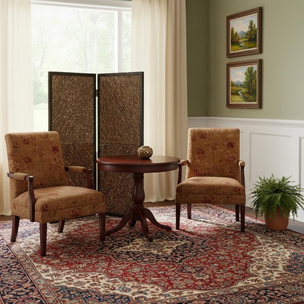 84" Brown Folding Two Panel Screen Room Divider
