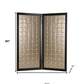 84" Gold Fabric Folding Two Panel Screen Room Divider
