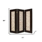 84" Brown Folding Three Panel Screen Room Divider