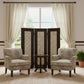 84" Brown Folding Three Panel Screen Room Divider