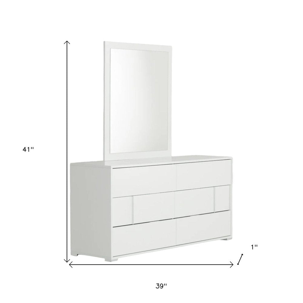 41" Beige Wood Framed Mounted Dresser Mirror