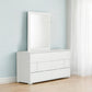 41" Beige Wood Framed Mounted Dresser Mirror