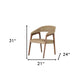 Taupe and Brown Upholstered Faux Leather Curved Back Dining Arm Chair