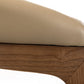 Taupe and Brown Upholstered Faux Leather Curved Back Dining Arm Chair