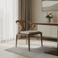 White and Brown Upholstered Faux Leather Curved Back Dining Arm Chair